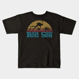 Red Sea  Sunset Scuba Diving Design Kids T-Shirt